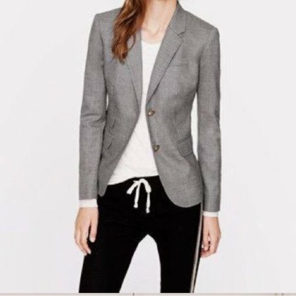 J. Crew Jackets & Blazers - J. Crew Womens Wool Schoolboy Blazer Gold Button Gray Sz 4